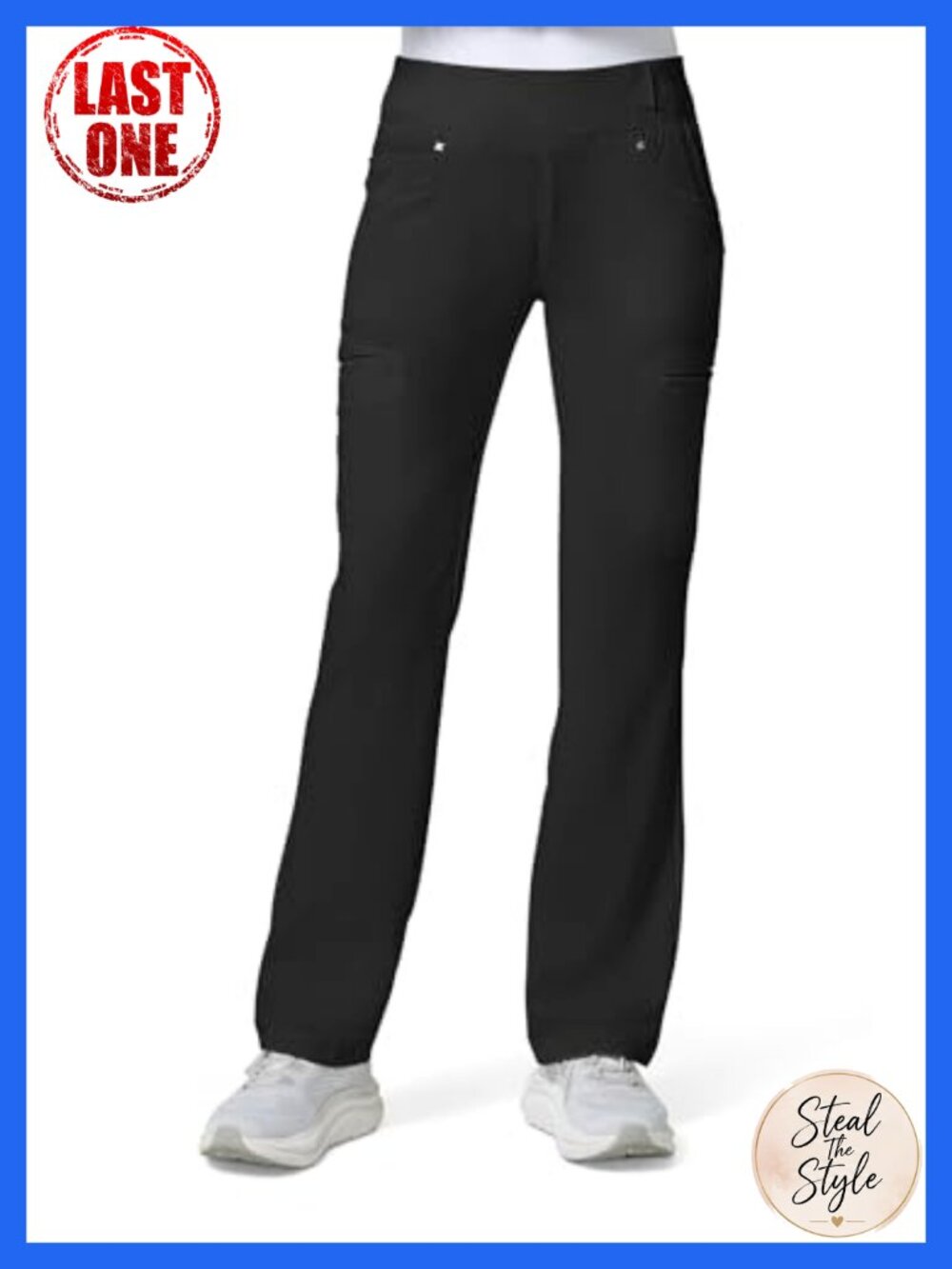 Iflex Straight Leg Scrub Pants 6 Pockets Pull On Medical Work